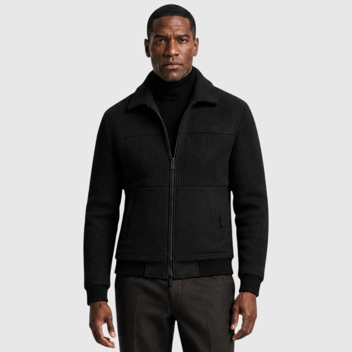 Men's ribbed fleece lined zip jacket, view 5