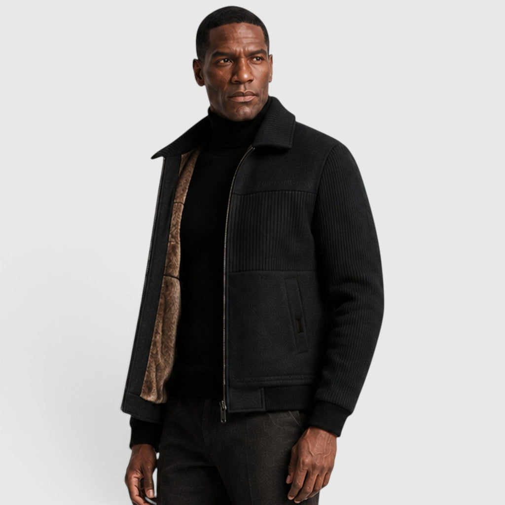 Men's ribbed fleece lined zip jacket, view 6