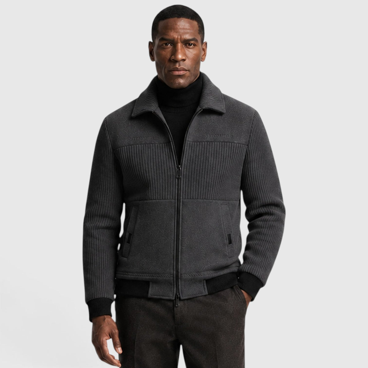 Men's ribbed fleece lined zip jacket, view 8