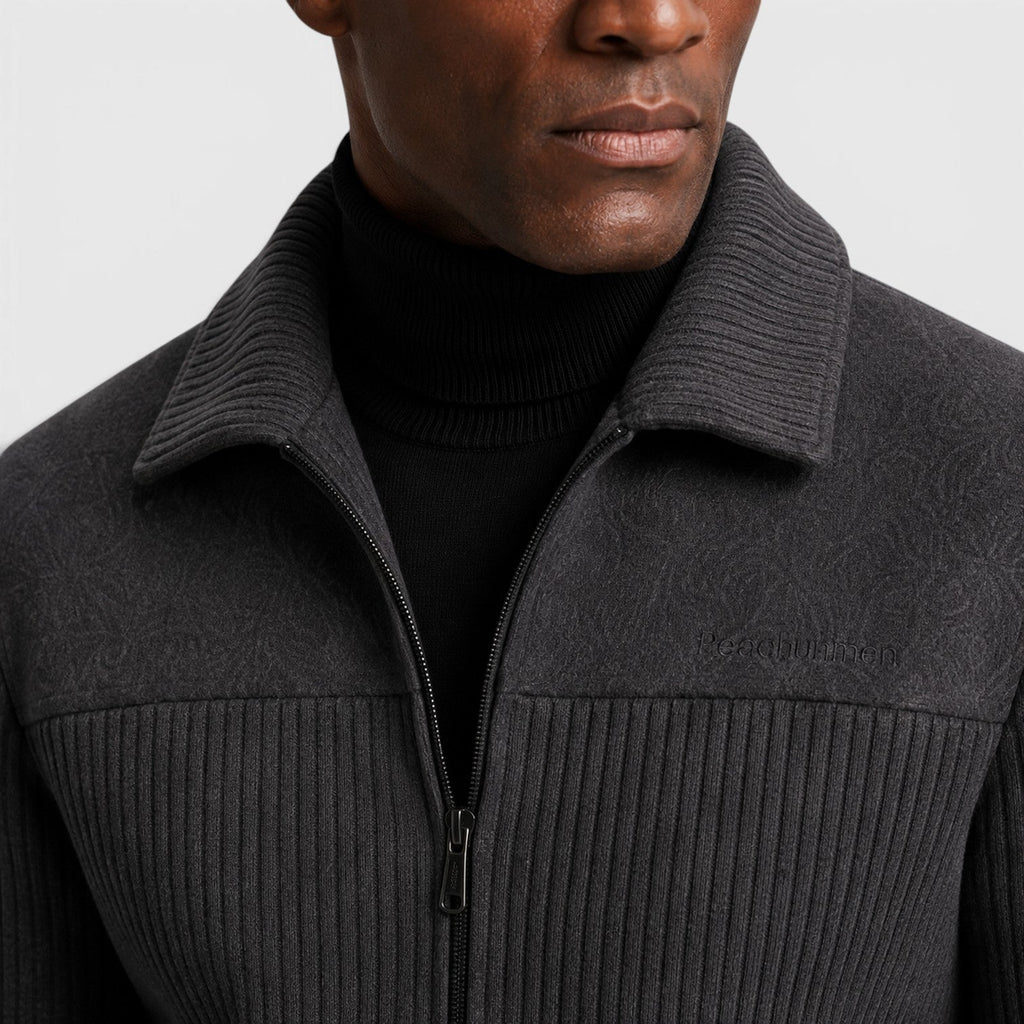 Men's ribbed fleece lined zip jacket, view 11