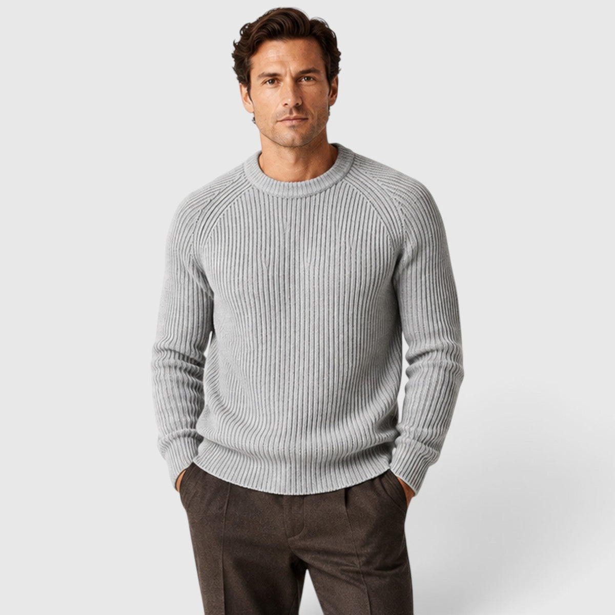 Men's heavyweight rib knit jumper