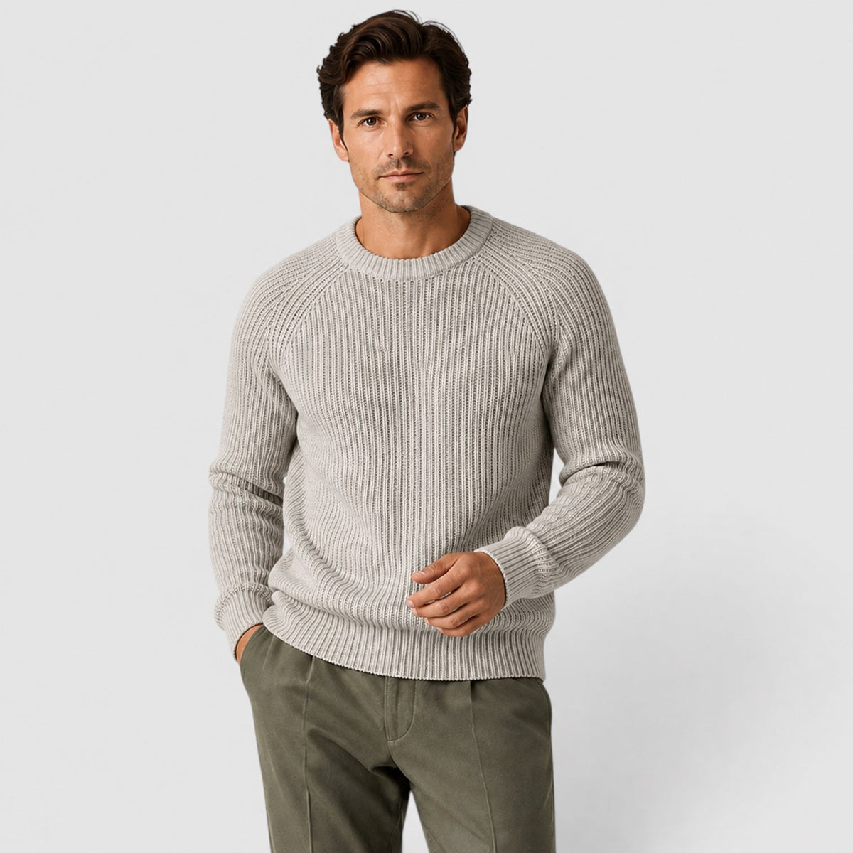 Men's heavyweight rib knit jumper, view 8