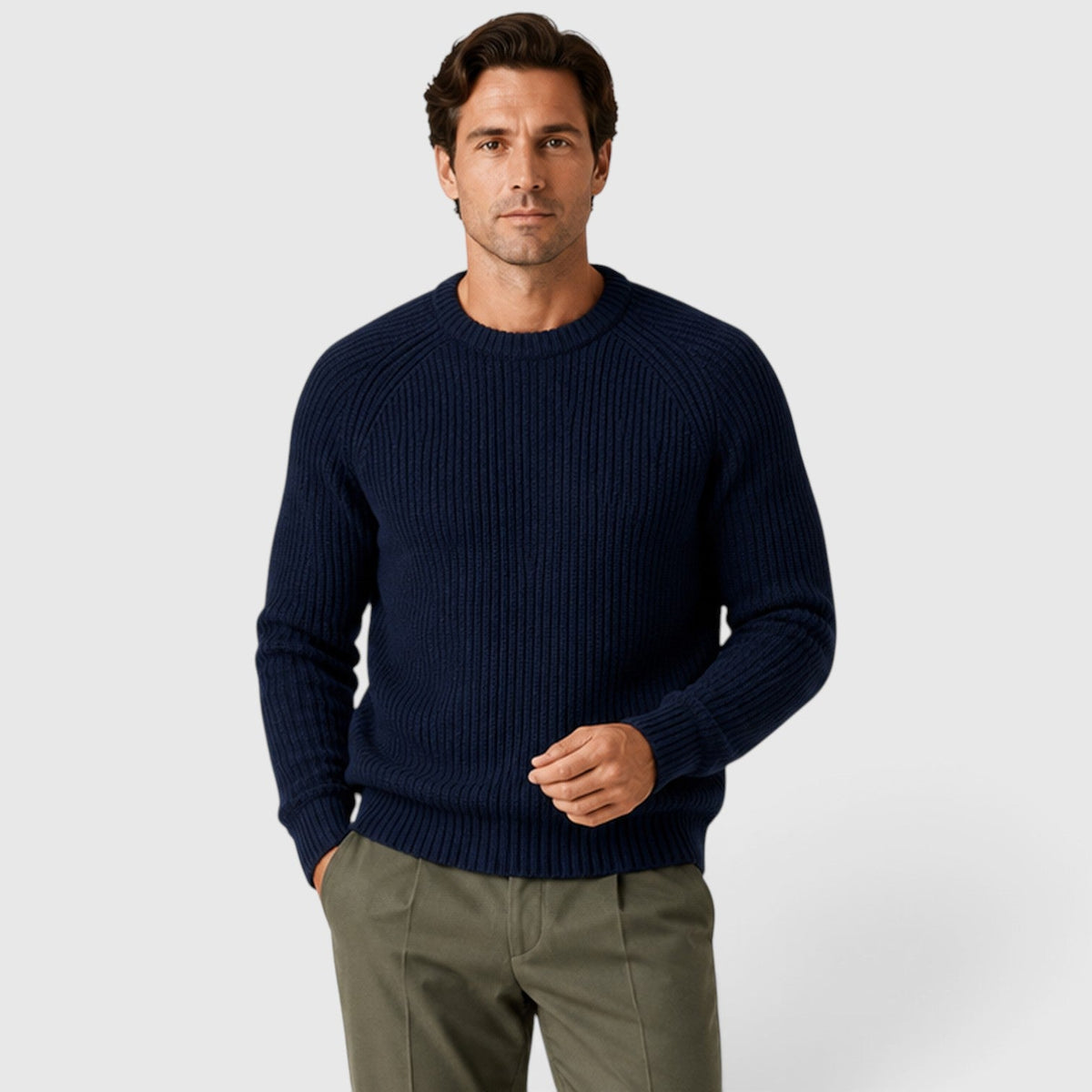 Men's heavyweight rib knit jumper, view 6