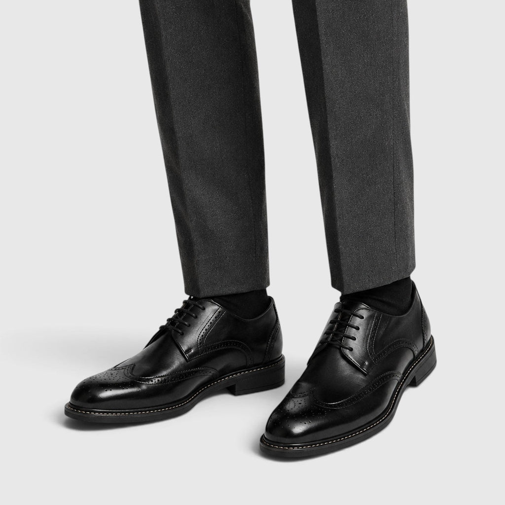 Men's wingtip leather brogue shoes, view 8