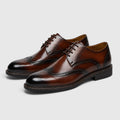 Men's wingtip leather brogue shoes