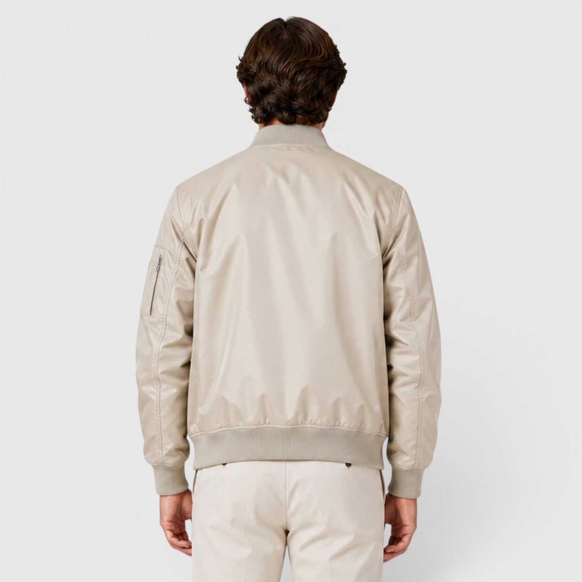 Men's classic lightweight bomber jacket, side view