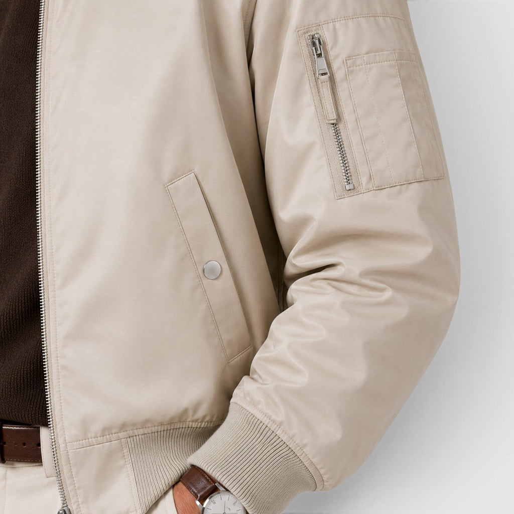 Men's classic lightweight bomber jacket, back view