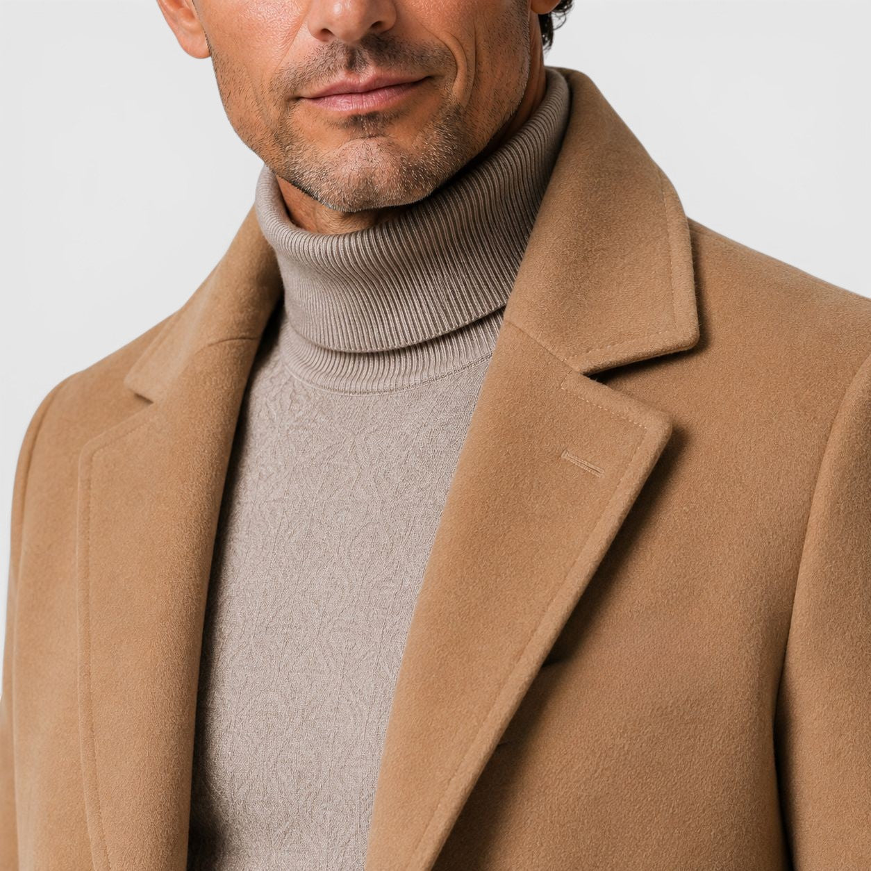 Men's classic wool blend trench coat, view 6