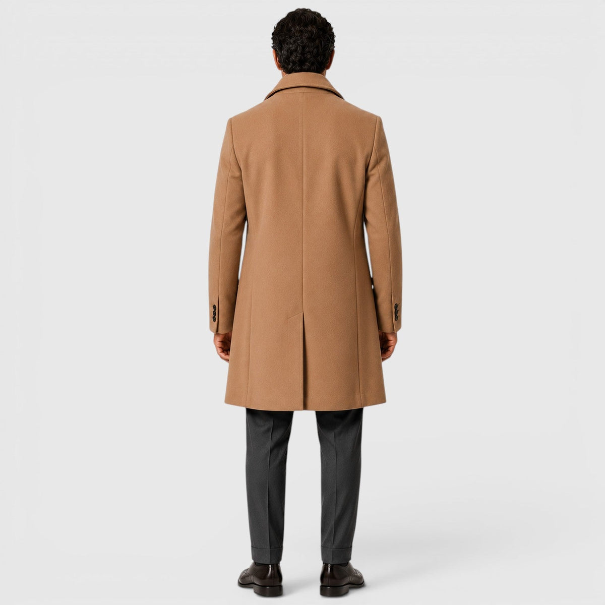 Men's classic wool blend trench coat, view 5