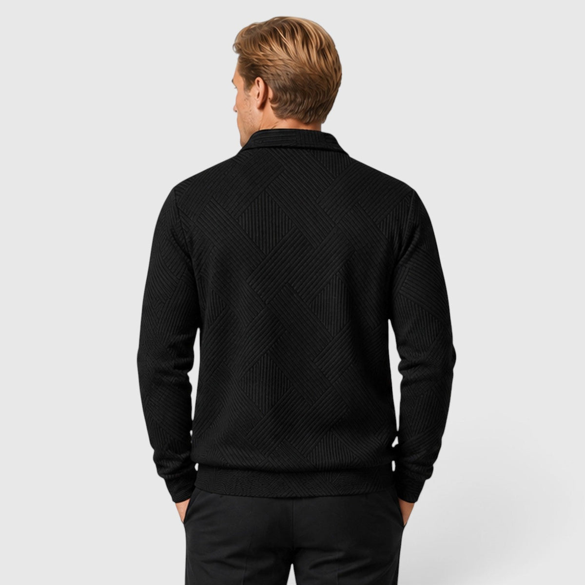 Men's textured full zip jacket, view 8