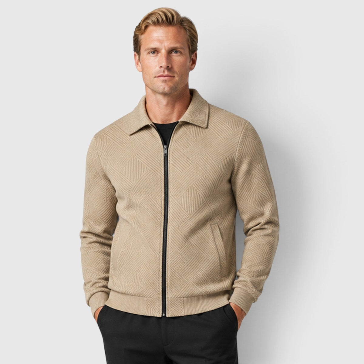 Men's textured full zip jacket