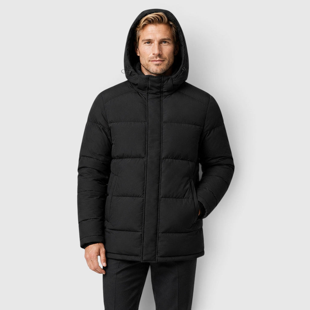 Men's quilted hooded puffer jacket, view 6