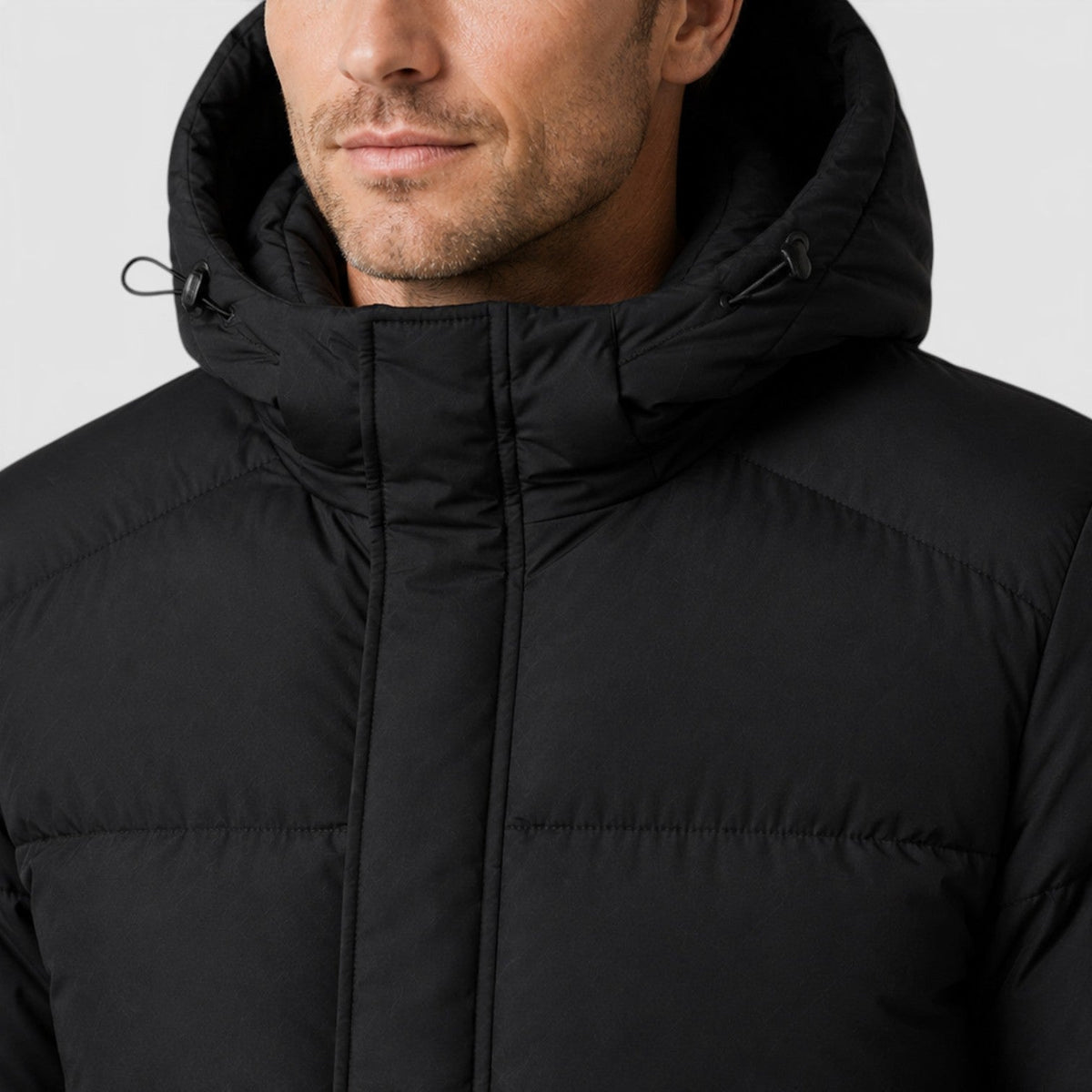 Men's quilted hooded puffer jacket, view 8