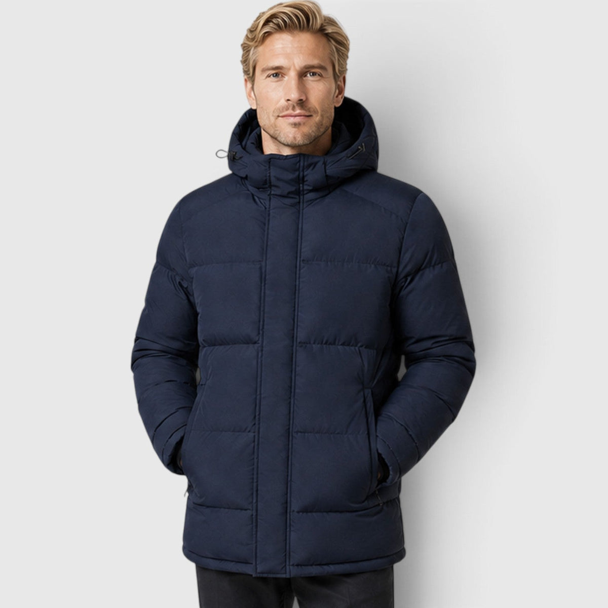Men's quilted hooded puffer jacket