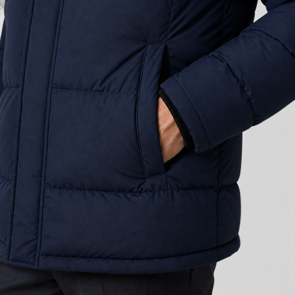 Men's quilted hooded puffer jacket, detail