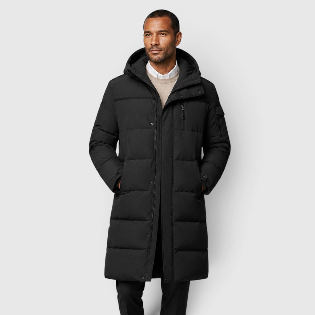 Men's long duck down puffer coat