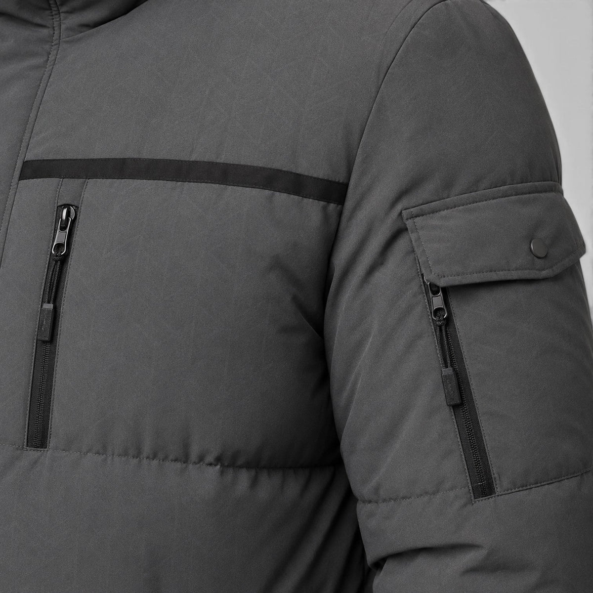 Men's long duck down puffer coat, view 12