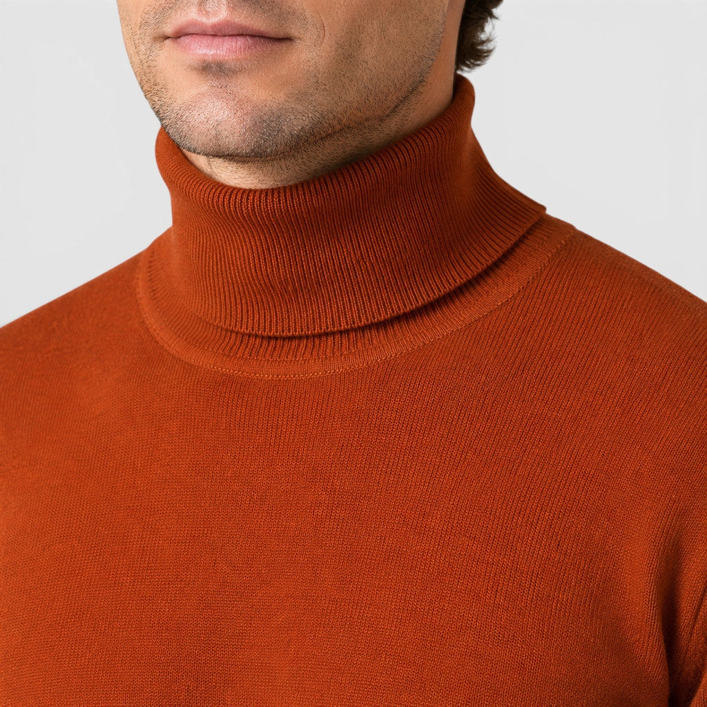 Men's loose fit wool blend roll neck jumper, view 12