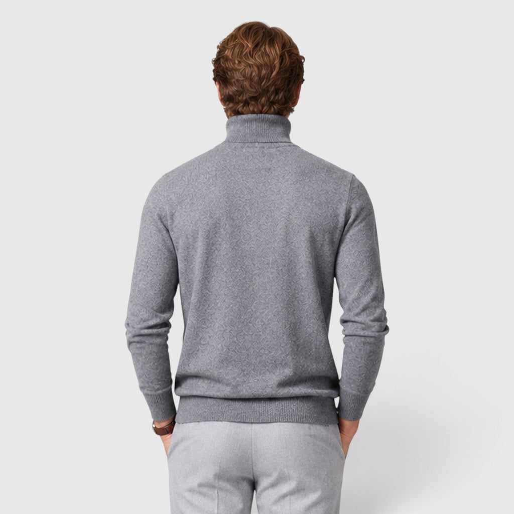 Men's loose fit wool blend roll neck jumper, view 8