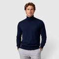 Men's loose fit wool blend roll neck jumper
