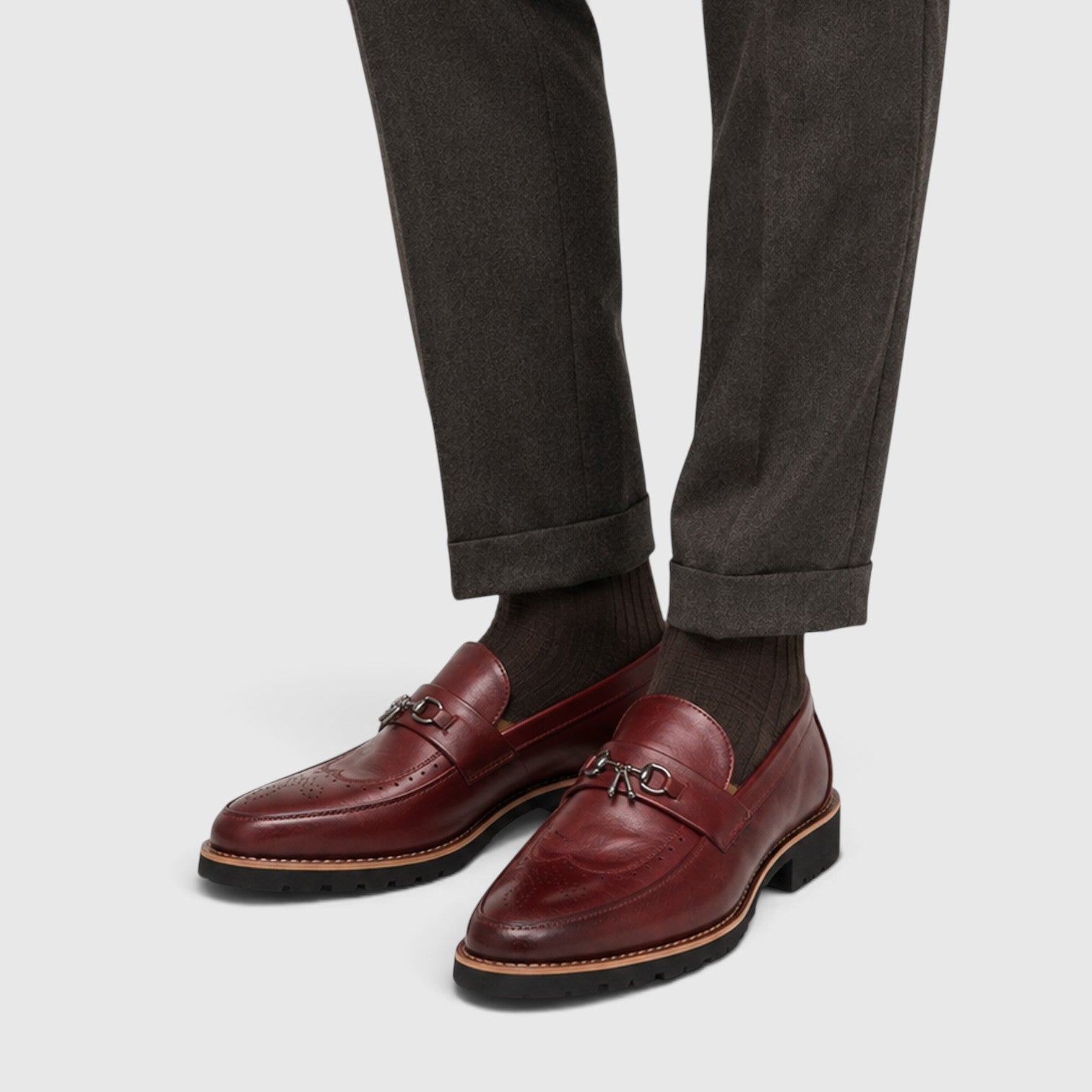 Men's pointed toe leather derby shoes, view 8