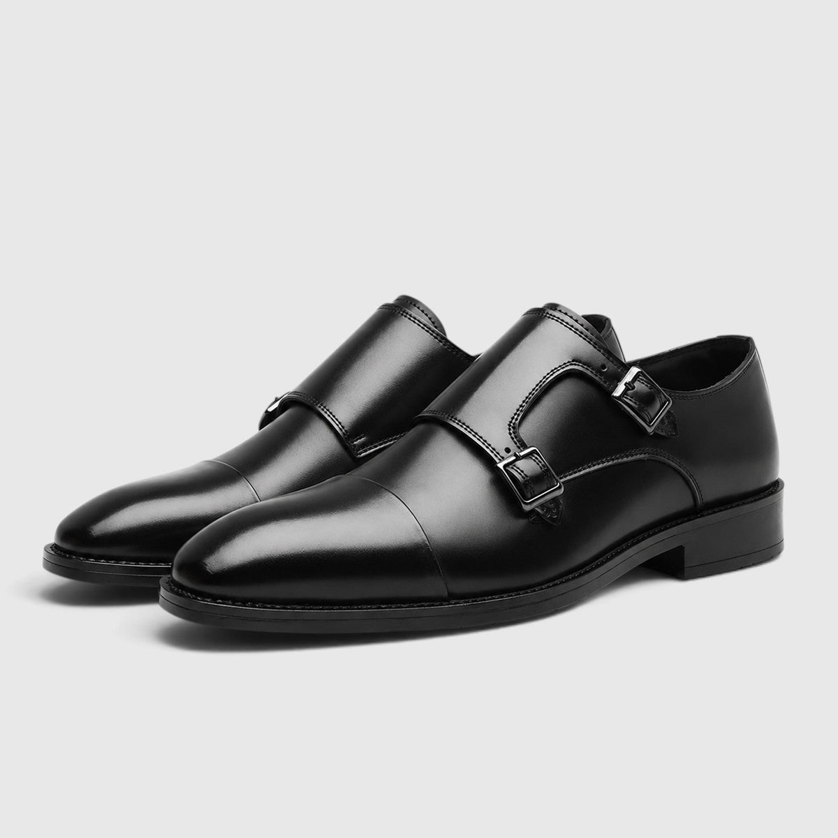 Stanley | Double Monk Strap Leather Shoes