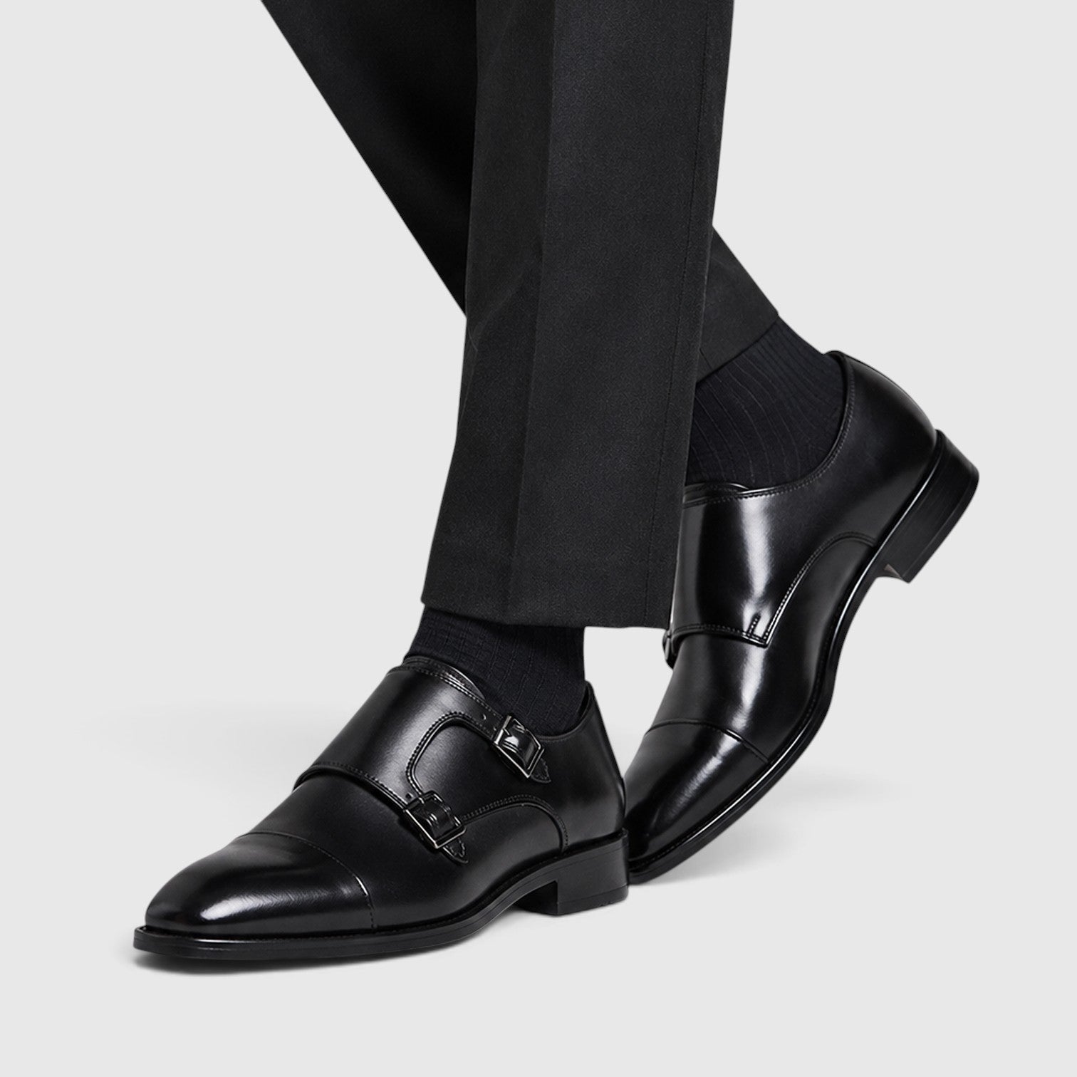 Stanley | Double Monk Strap Leather Shoes