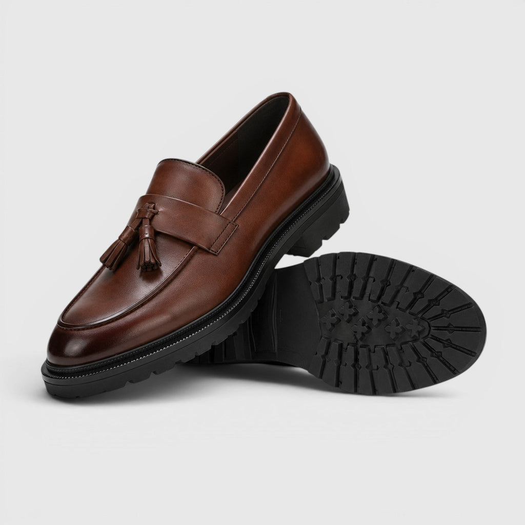 Men's tassel leather loafers, view 8