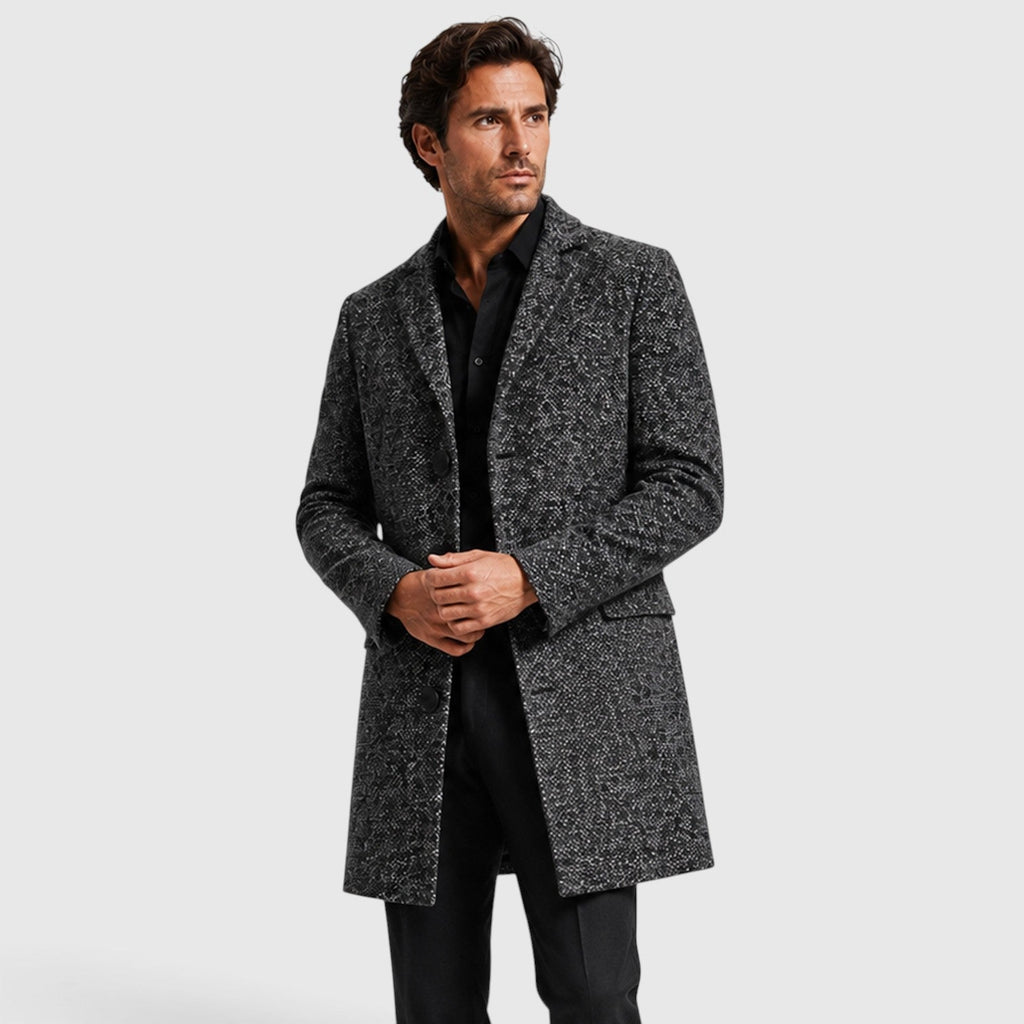 Men's tailored single breasted wool coat, view 6