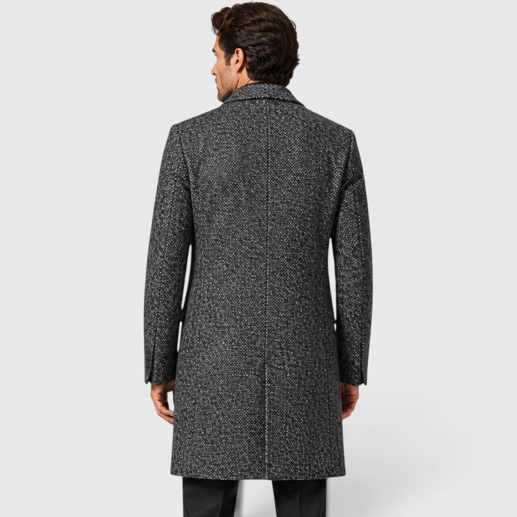 Men's tailored single breasted wool coat, view 7