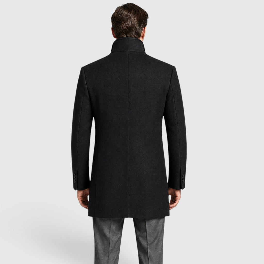 Men's classic lapel wool overcoat, view 5