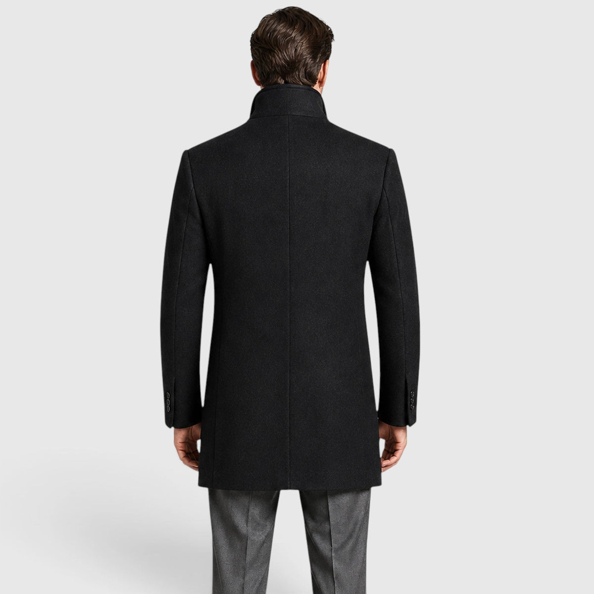 Men's classic lapel wool overcoat, view 5