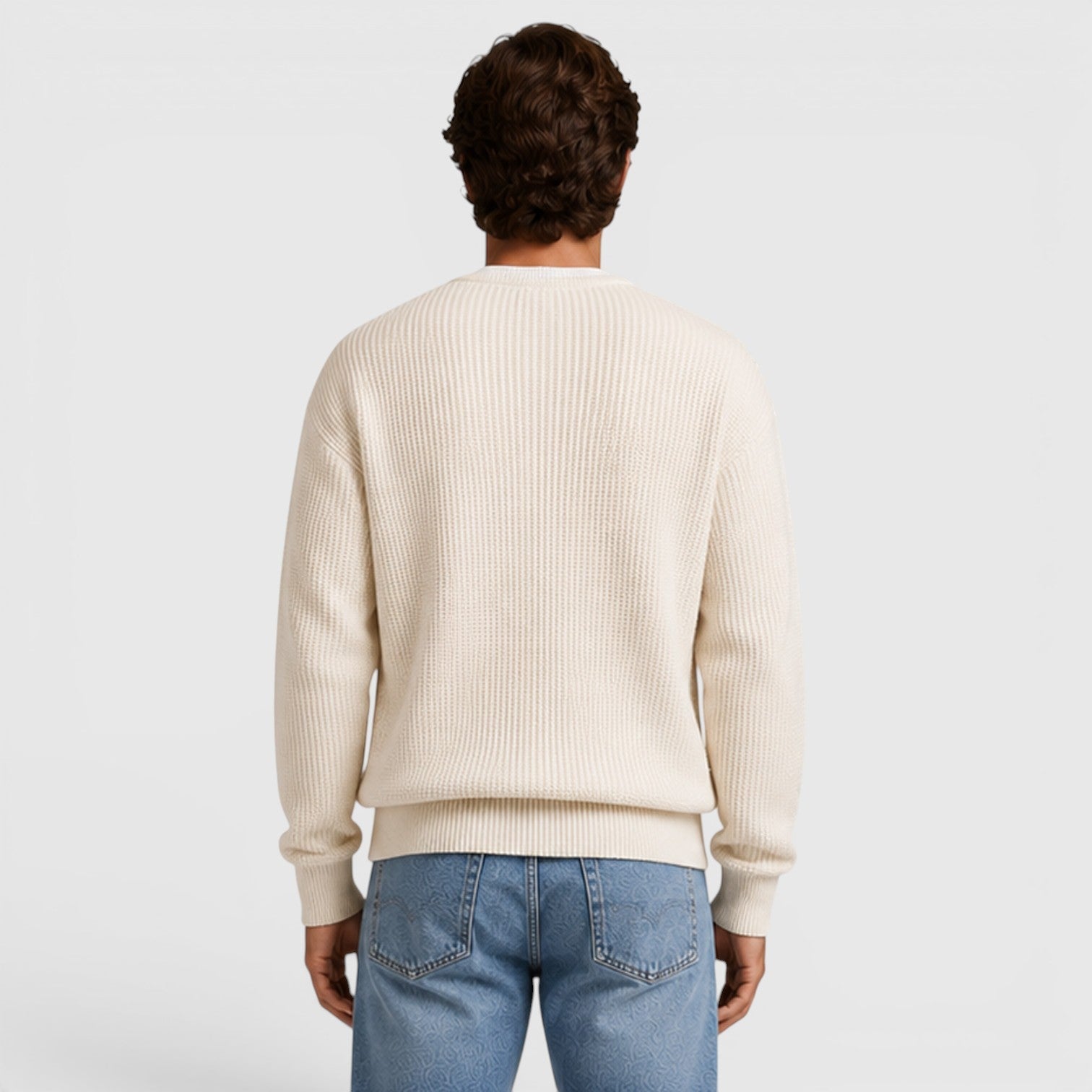 Men's funnel neck zip knit cardigan, view 6