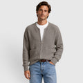 Men's funnel neck zip knit cardigan