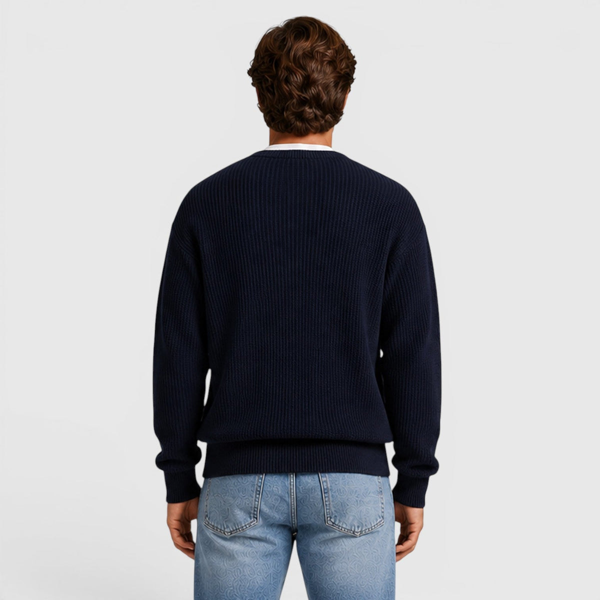 Men's funnel neck zip knit cardigan, view 10