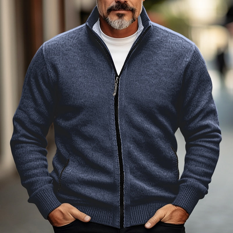 Willoughby | Zip Front Stand Collar Cardigan