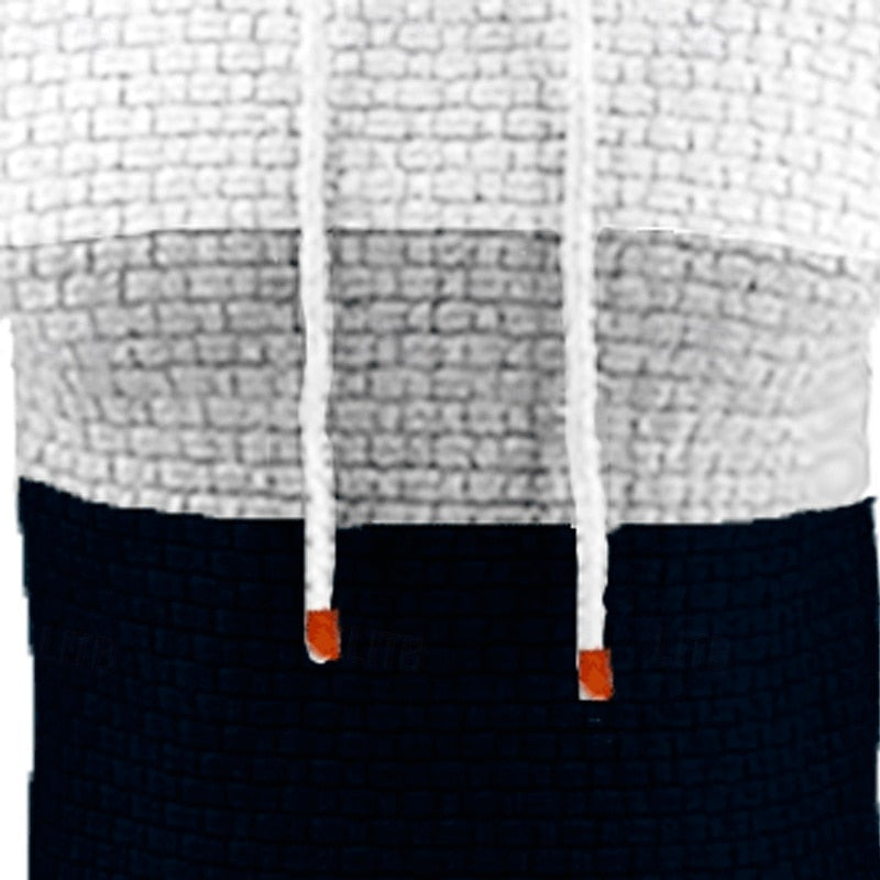Men's panelled colour block hoodie, view 6