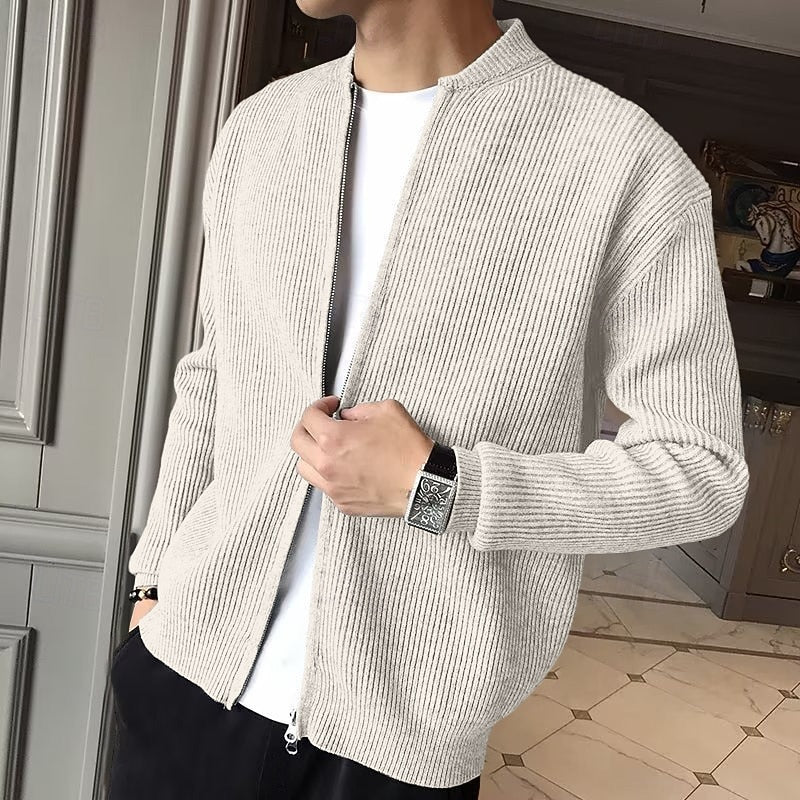 Errol | Ribbed Zip Front Cardigan