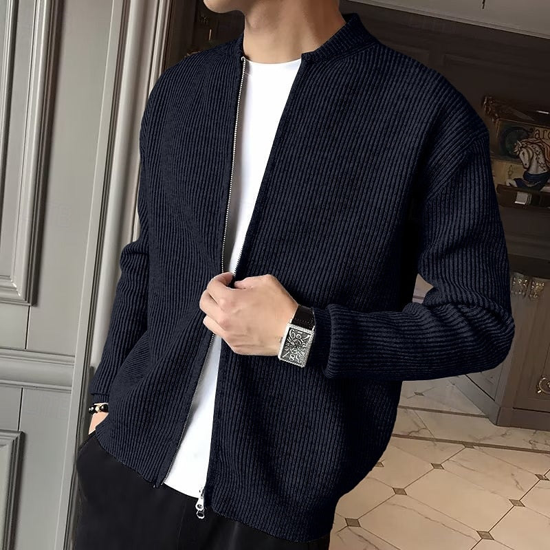 Errol | Ribbed Zip Front Cardigan