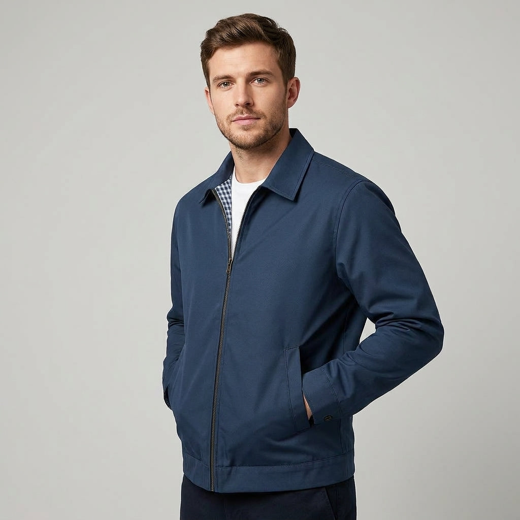 Men's point collar harrington bomber jacket, view 6