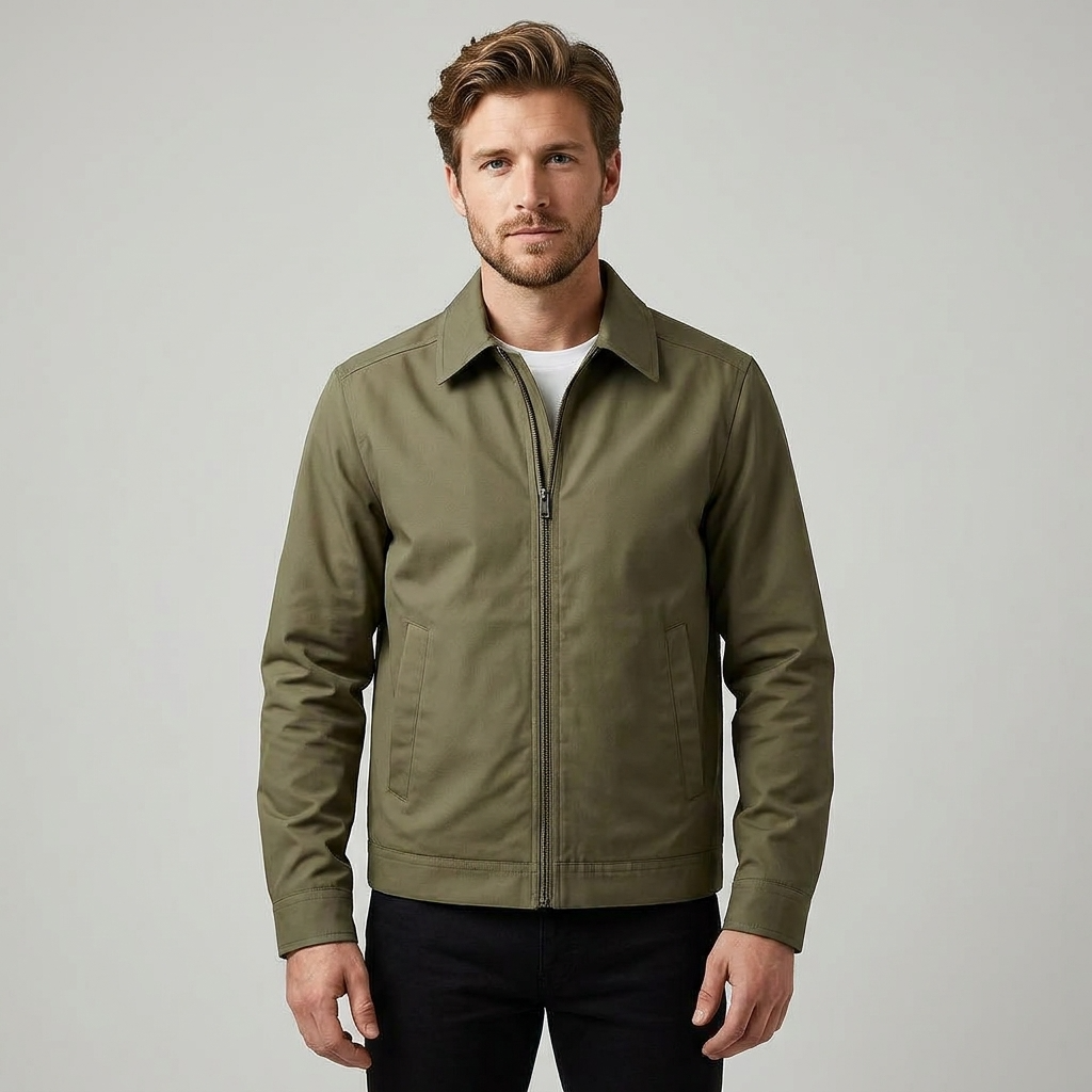 Men's point collar harrington bomber jacket, view 8