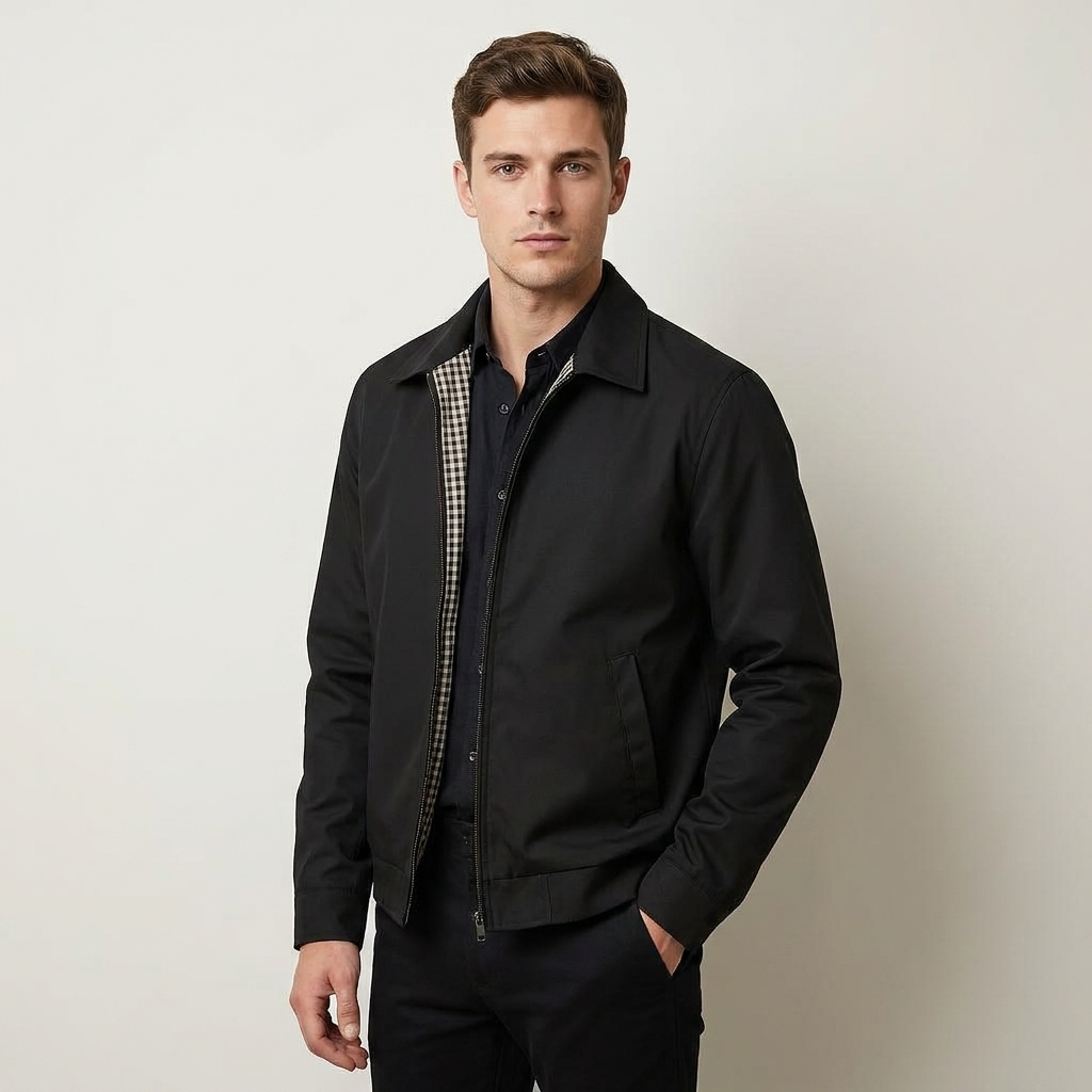 Men's point collar harrington bomber jacket, view 9