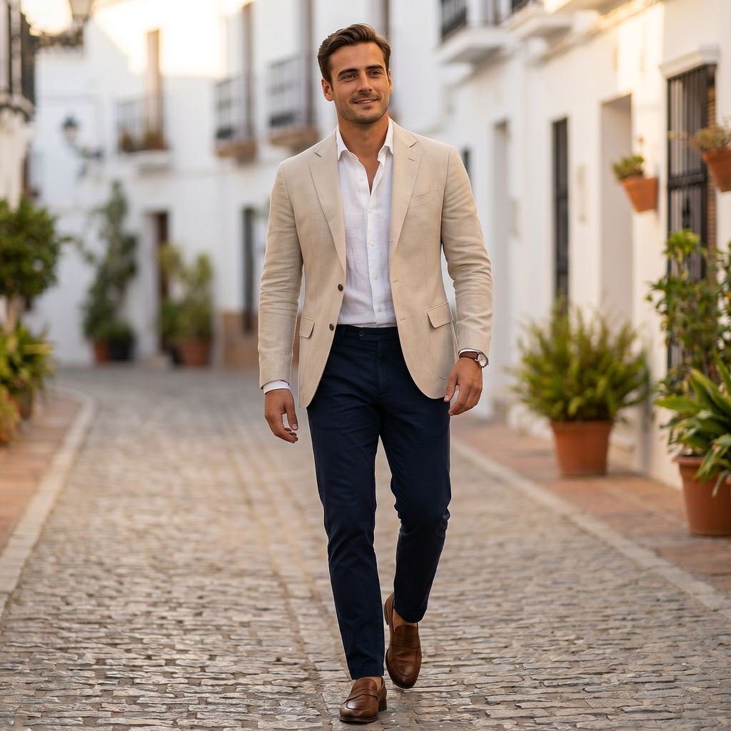 Men's smart casual unstructured blazer