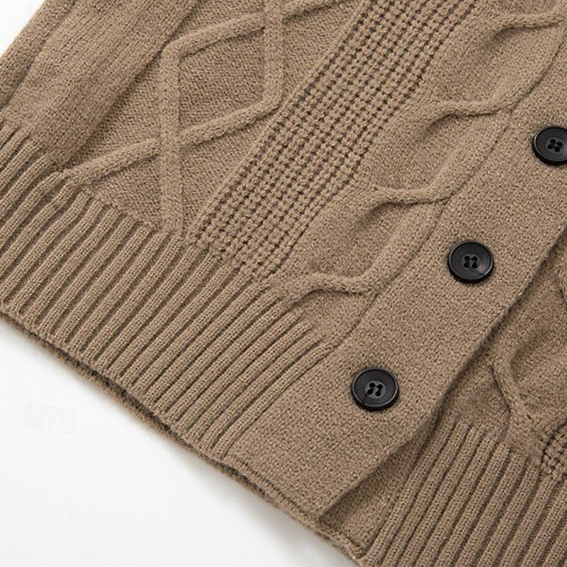 Alistair | Cable Knit Shawl Collar Cardigan
