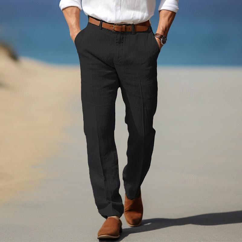Men's premium tailored trousers with belt loops, view 7