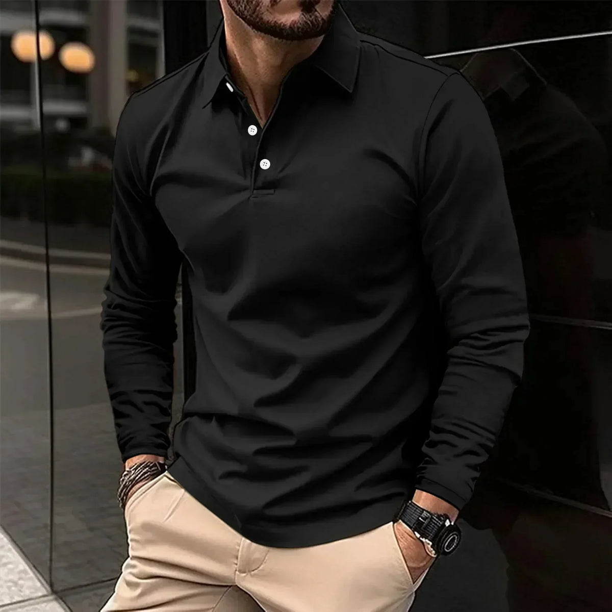 Abel | Modern Fit Long Sleeve Polo