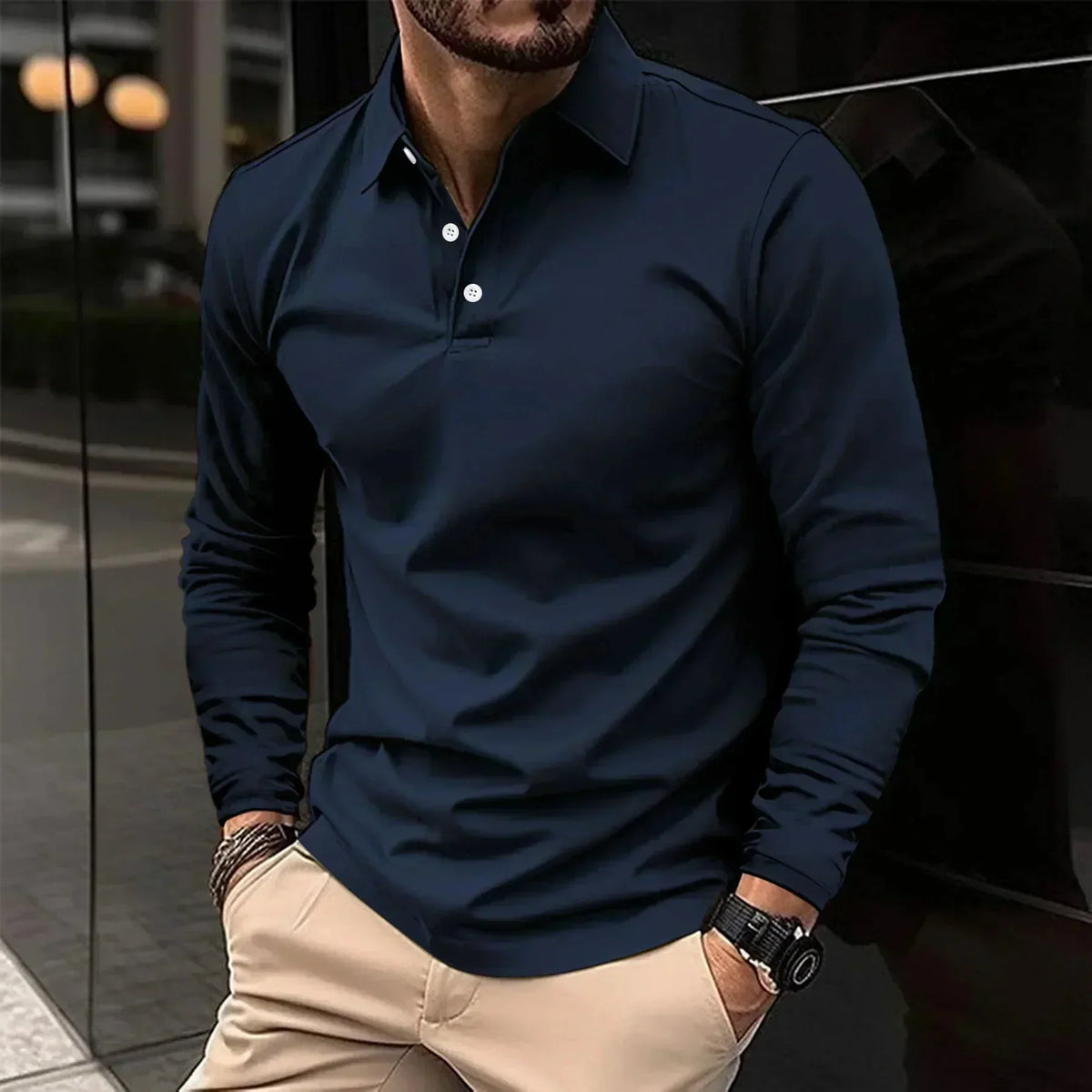 Abel | Modern Fit Long Sleeve Polo
