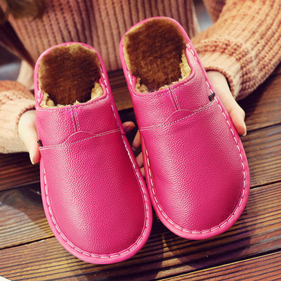Plush lined mens house slippers in a mule style with contrast stitching - view 2
