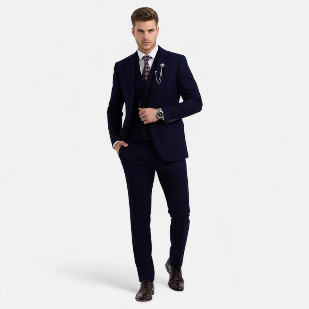 Rowan herringbone tweed three-piece suit with jacket, vest and pants - view 2