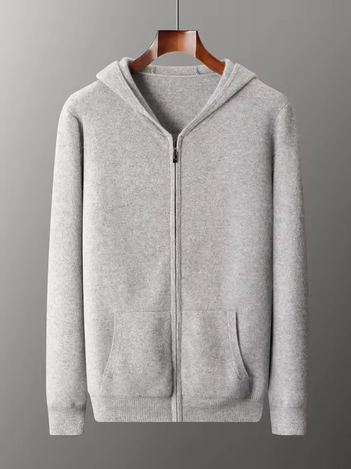 Men's wool feel zip tracksuit set, side view